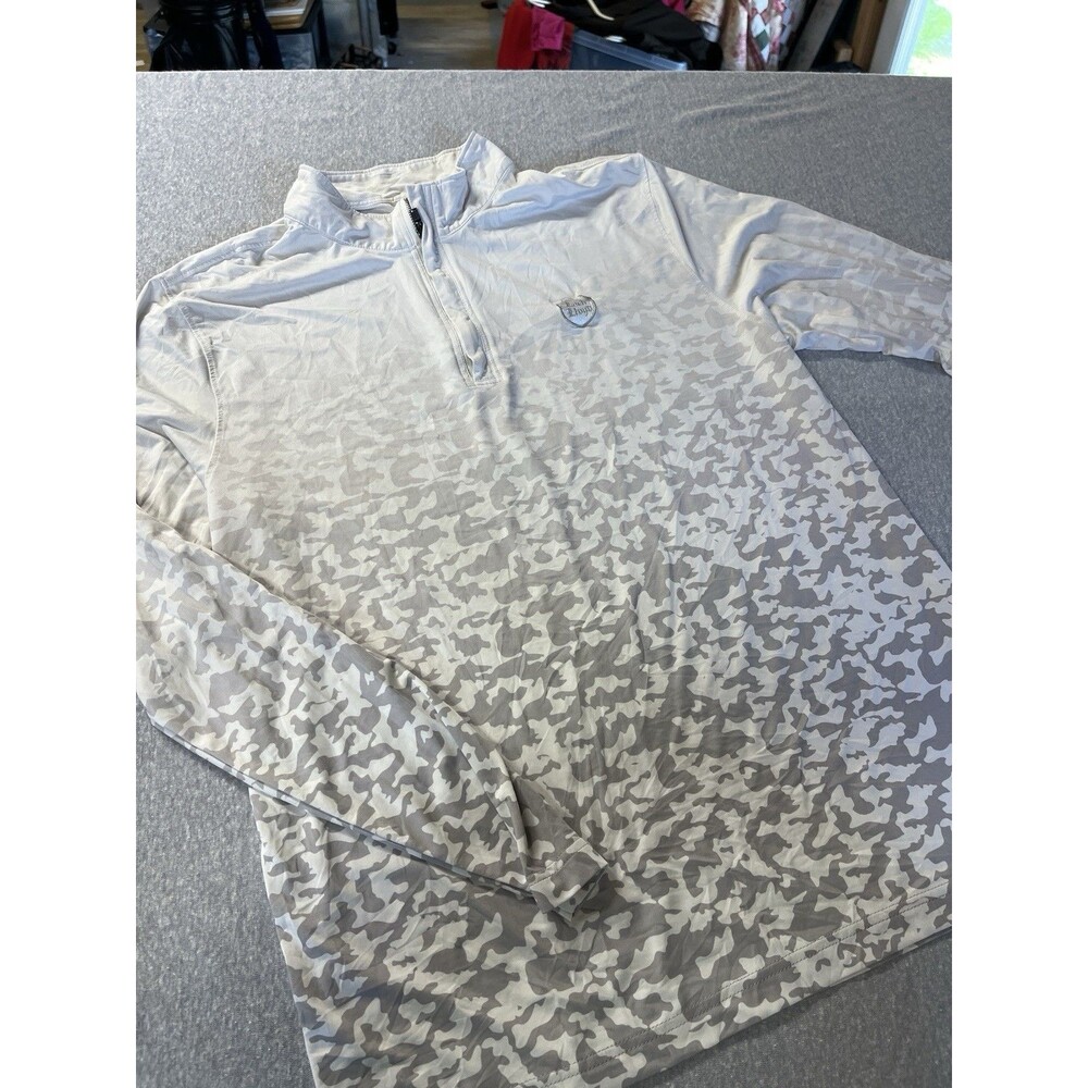 Loch Lloyd Made England Golf Shirt Ombré Camo Quarter Zip Men’s Large Pullover